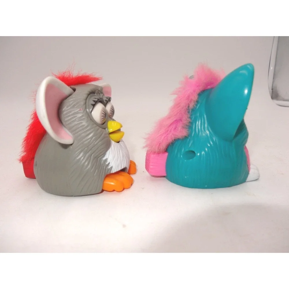Vintage McDonalds‎ Furby Tiger Electronics 1998 Happy Meal Toys Grey Teal Set 2